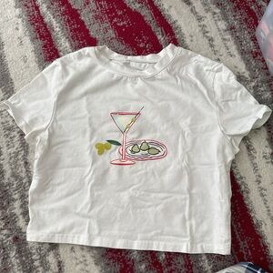 Baby tee with dirty martini glass